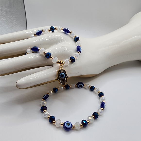 🆕️2pc Hamsa & Evil Eye Bracelete Set - Picture 5 of 13